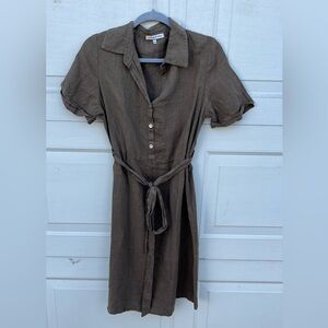 Women Nothig to wear  Shirt Dress short sleeve Linen size S/M